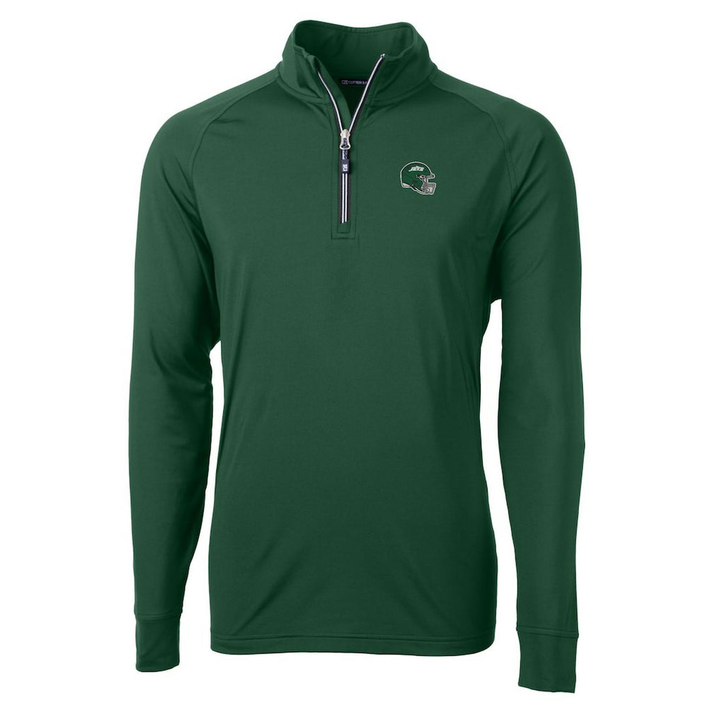Cutter & Buck Helmet Adapt Eco Knit Stretch Recycled Quarter-Zip Top - New York Jets