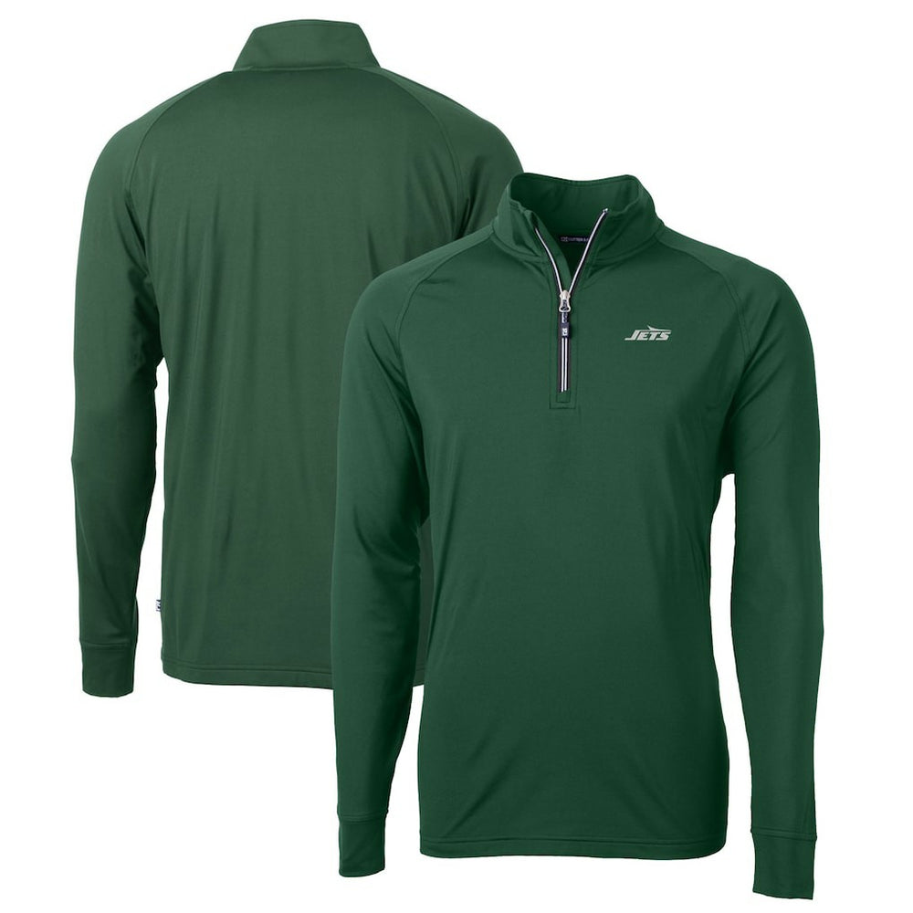 Cutter & Buck Primary Logo Adapt Eco Knit Stretch Recycled Quarter-Zip Top - New York Jets