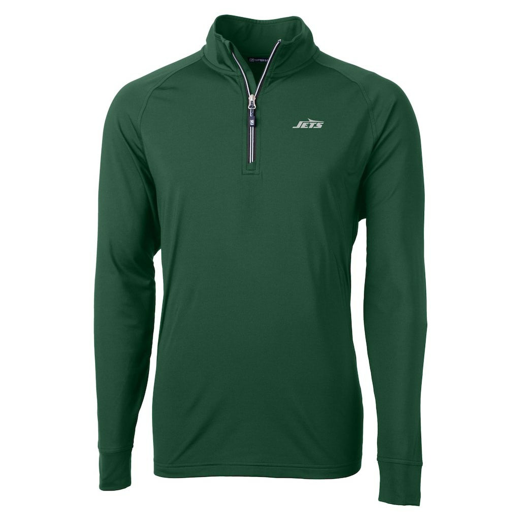 Cutter & Buck Primary Logo Adapt Eco Knit Stretch Recycled Quarter-Zip Top - New York Jets
