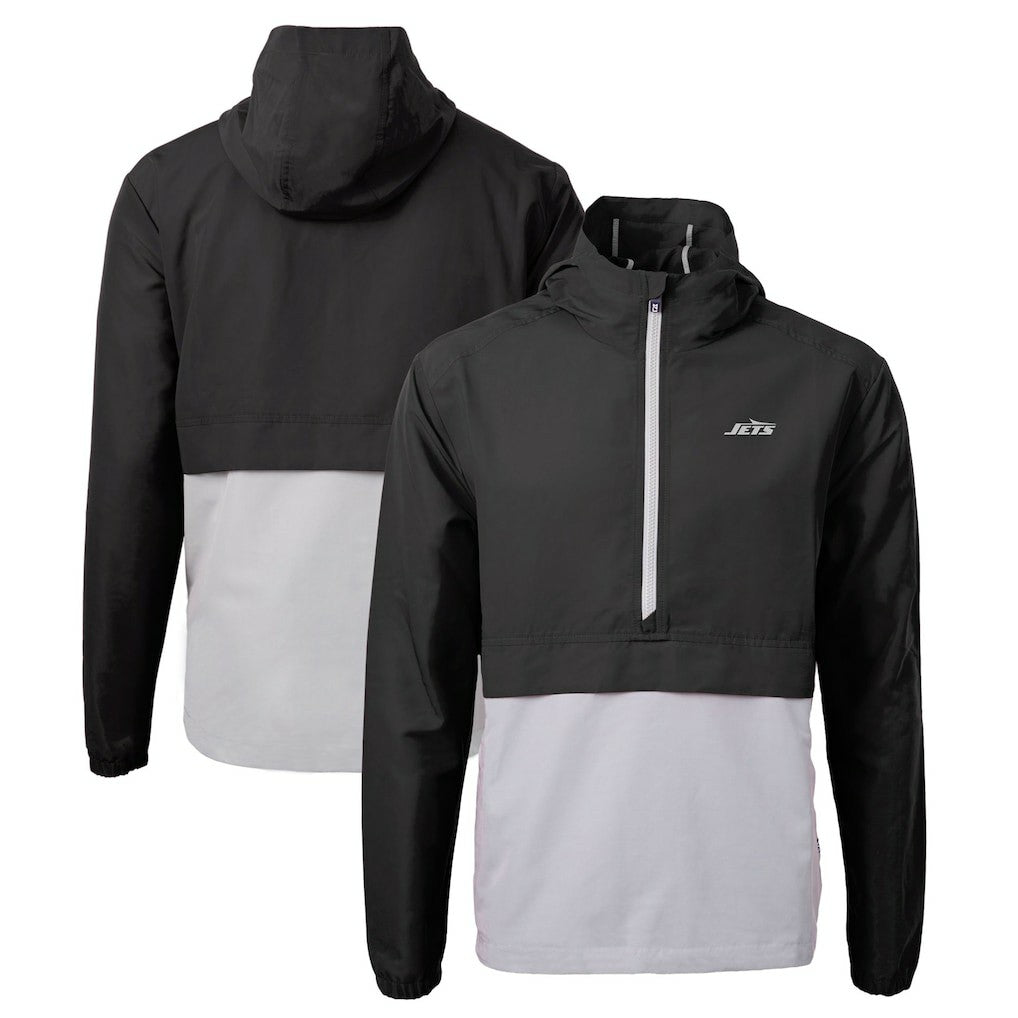 Cutter & Buck Monochromatic Logo Charter Eco Recycled Half-Zip Anorak Jacket - New York Jets