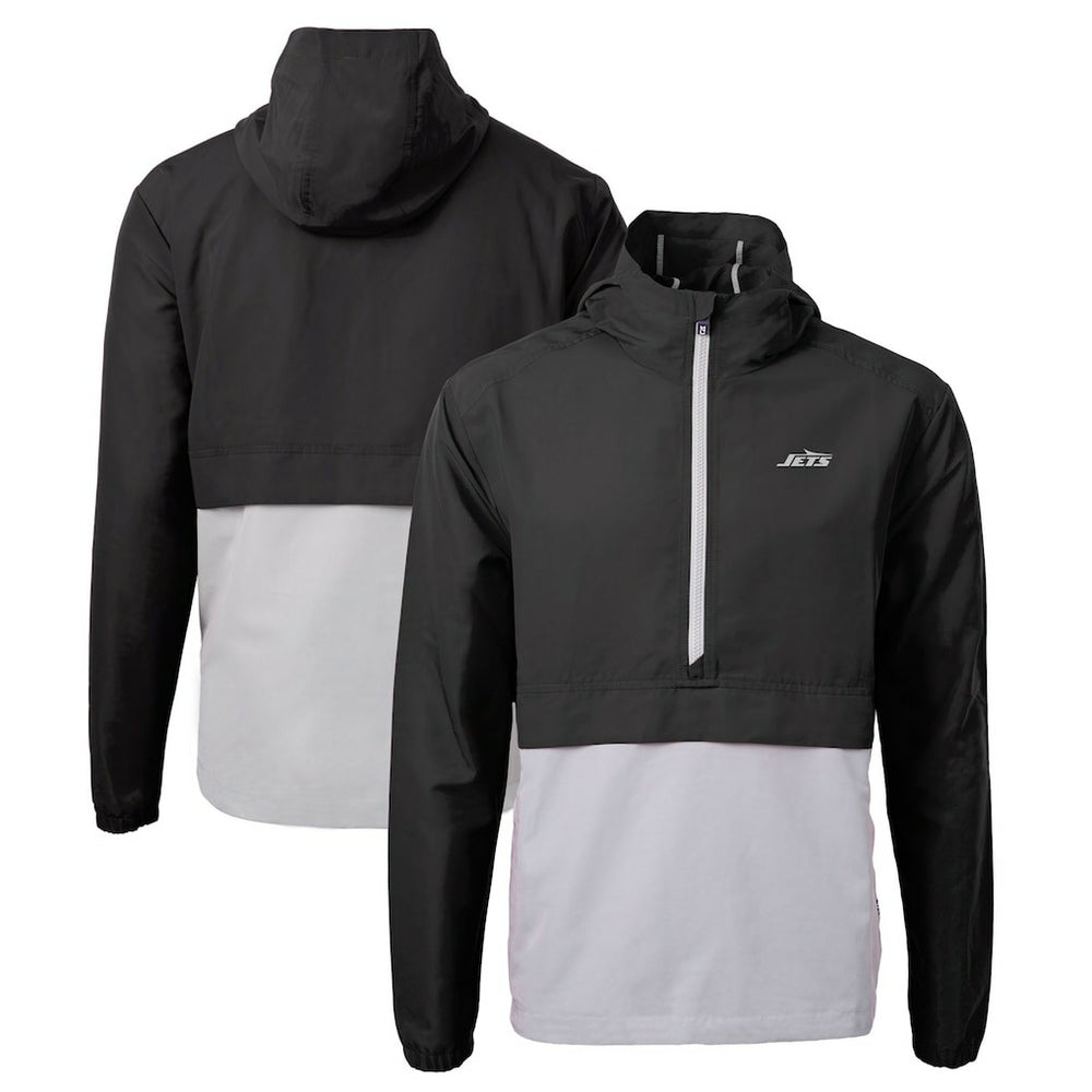 Cutter & Buck Monochromatic Logo Charter Eco Recycled Half-Zip Anorak Jacket - New York Jets