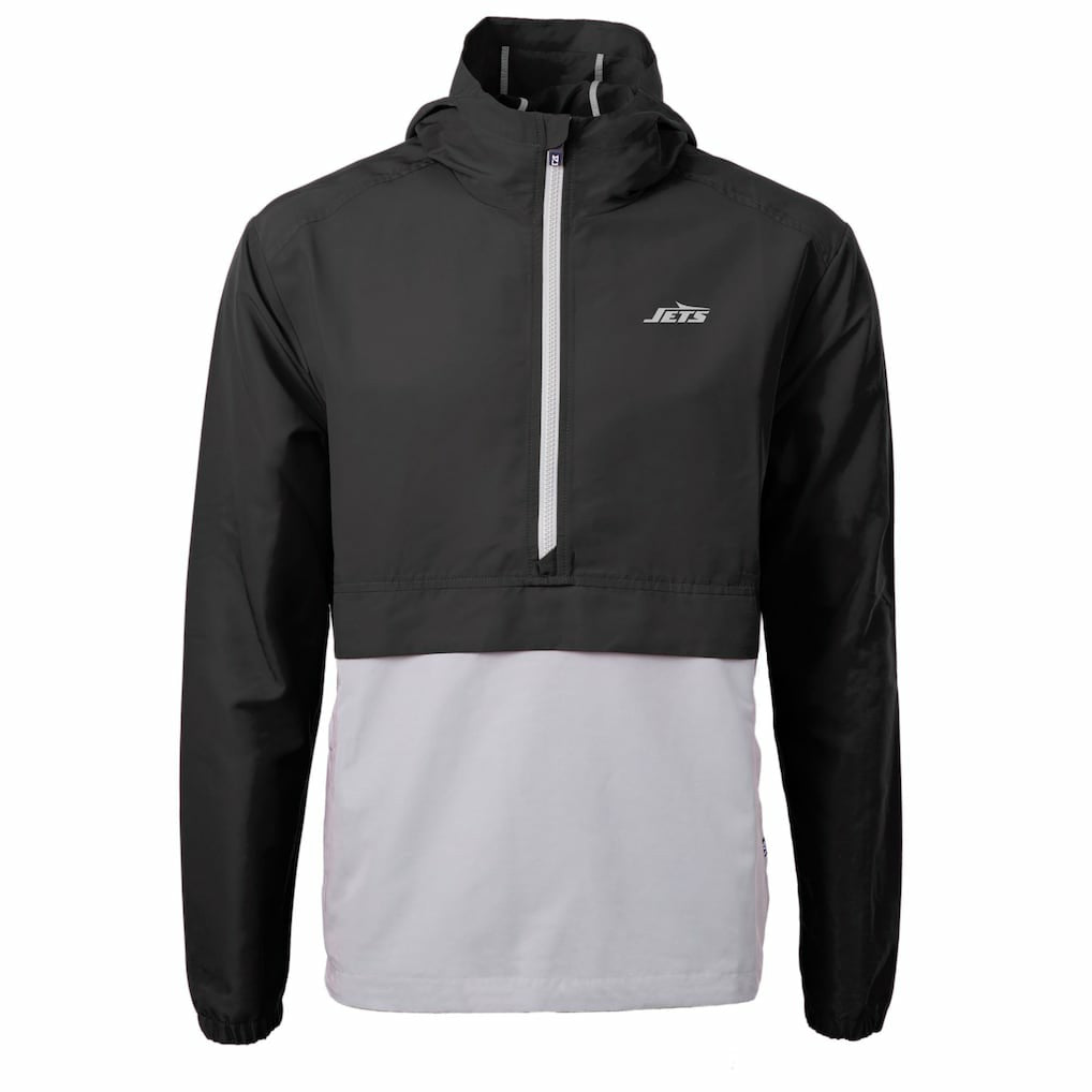 Cutter & Buck Monochromatic Logo Charter Eco Recycled Half-Zip Anorak Jacket - New York Jets