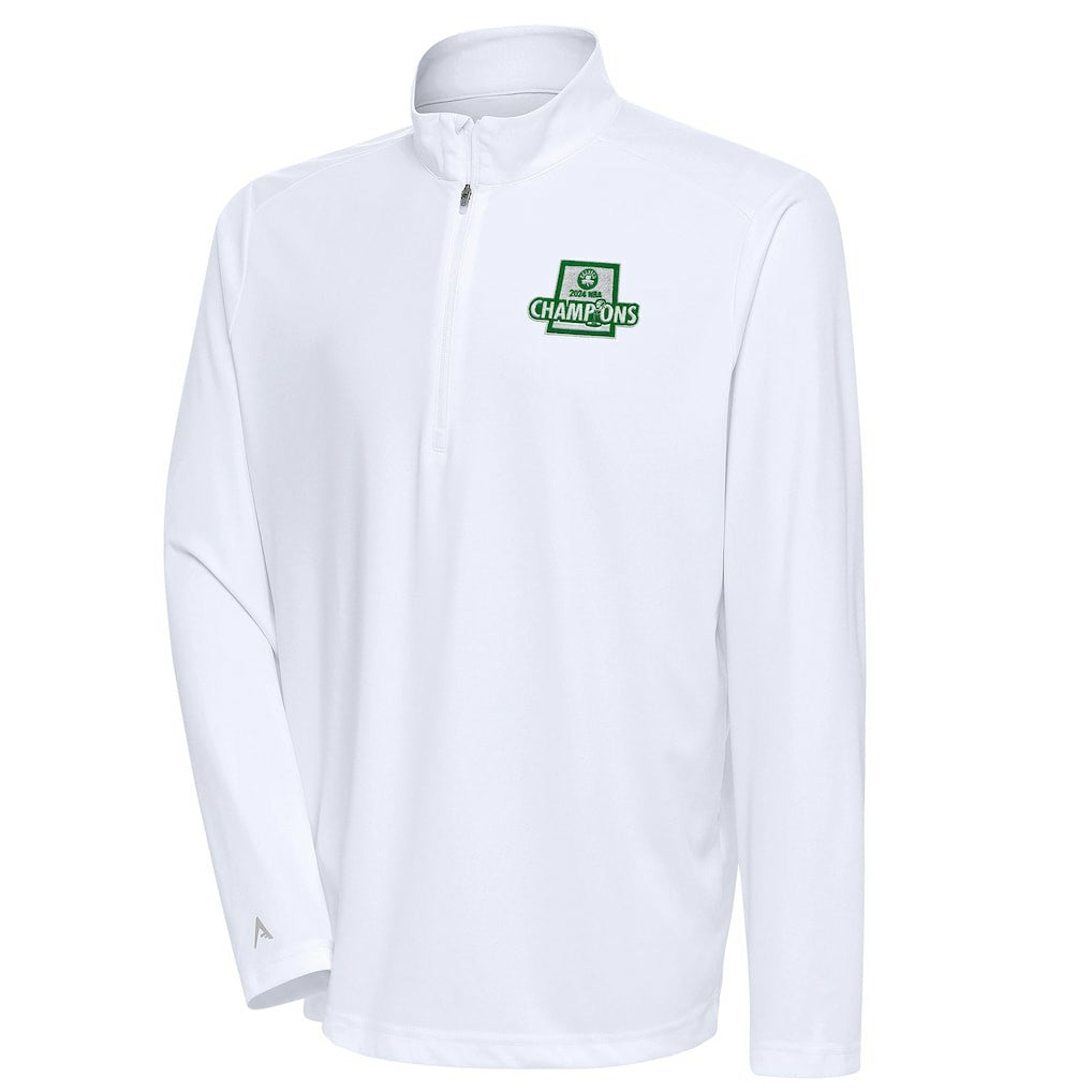 NBA Boston Celtics Antigua 2024 NBA Finals Champions Tribute Quarter-Zip Pullover Top
