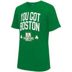 NBA Boston Celtics Stadium Essentials 2024 NBA Finals Champions 18 Banners T-Shirt - Kelly Green discount
