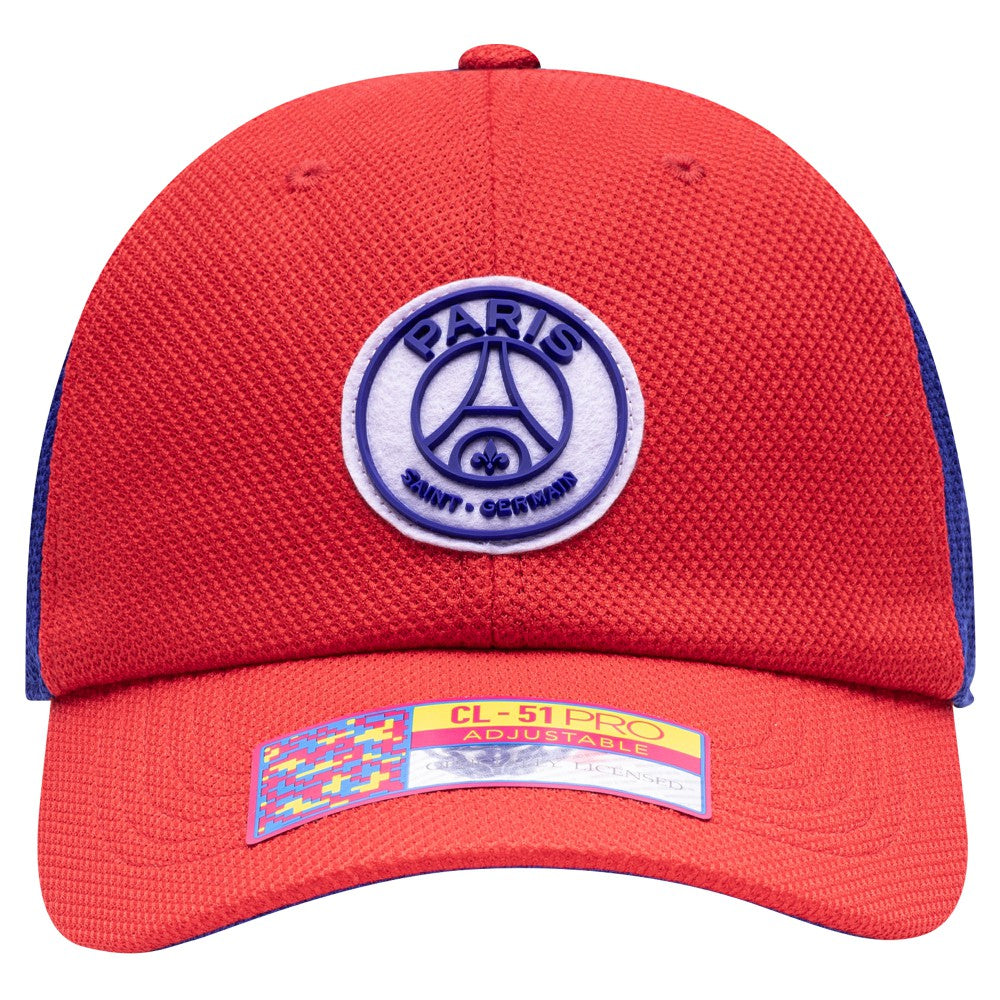 Paris Saint-Germain Fan Ink Male Adult Striker Adjustable Hat -  Red/Navy