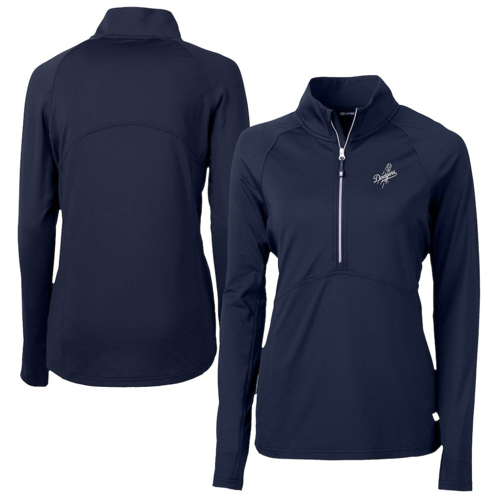MLB Los Angeles Dodgers Cutter & Buck Women's Adapt Eco Knit Stretch Recycled Half-Zip DryTec Top