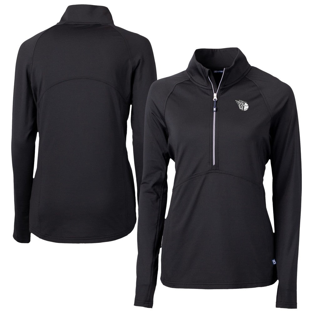 MLB Cleveland Guardians Cutter & Buck Women's Adapt Eco Knit Stretch Recycled Half-Zip DryTec Top