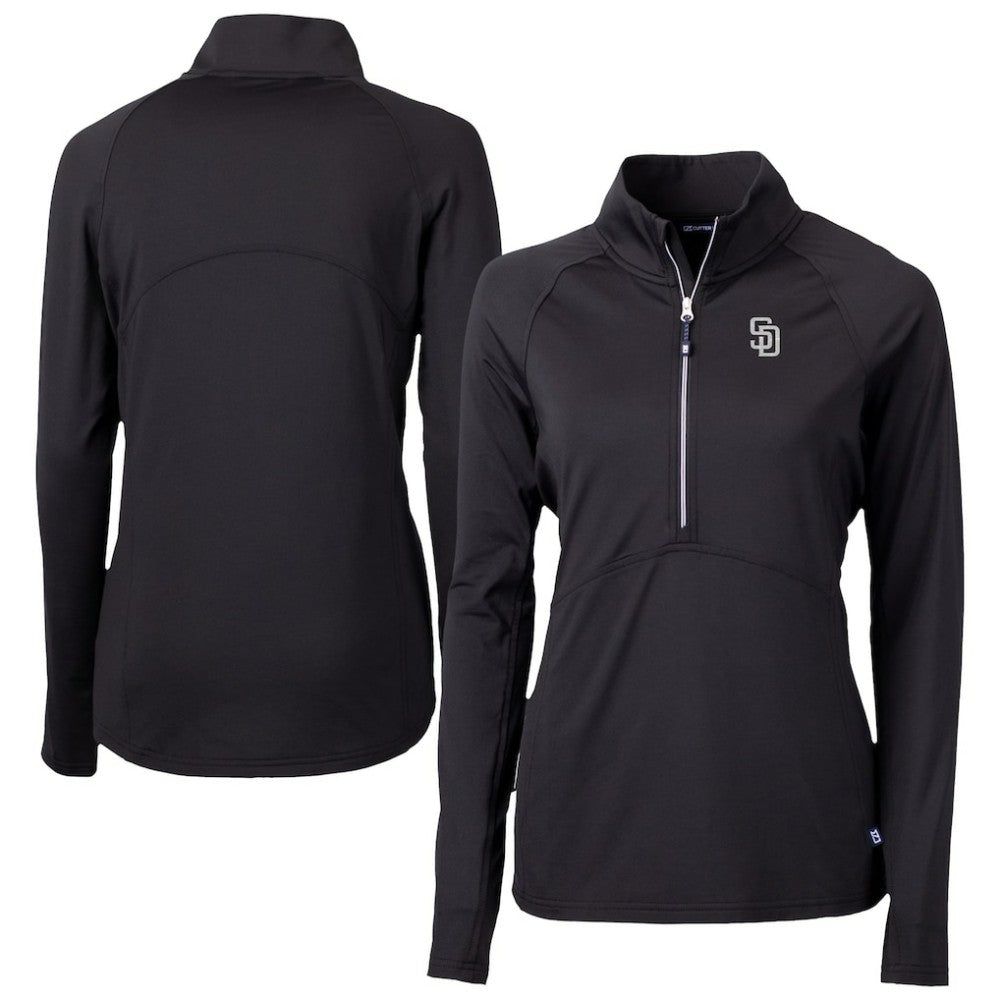MLB San Diego Padres Cutter & Buck Women's Adapt Eco Knit Stretch Recycled Half-Zip DryTec Top