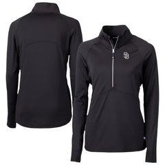 MLB San Diego Padres Cutter & Buck Women's Adapt Eco Knit Stretch Recycled Half-Zip DryTec Top