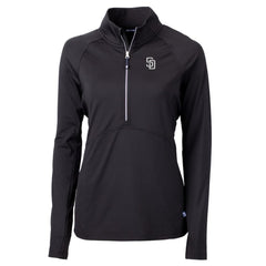 MLB San Diego Padres Cutter & Buck Women's Adapt Eco Knit Stretch Recycled Half-Zip DryTec Top