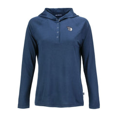MLB Cleveland Guardians Cutter & Buck Women's Coastline Epic Comfort Eco Recycled Raglan Long Sleeve Hoodie T-Shirt