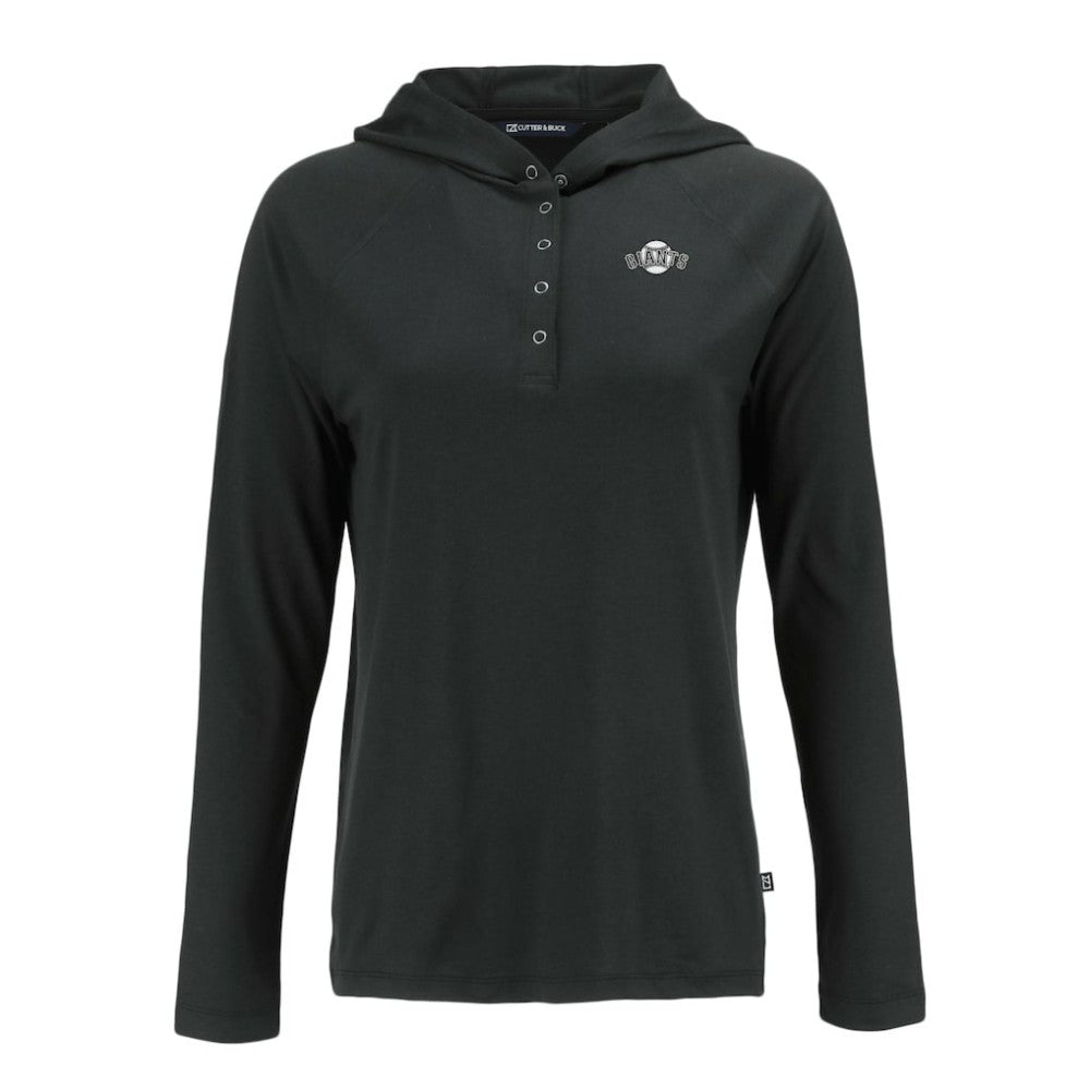 MLB San Francisco Giants Cutter & Buck Women's Coastline Epic Comfort Eco Recycled Raglan Long Sleeve Hoodie T-Shirt