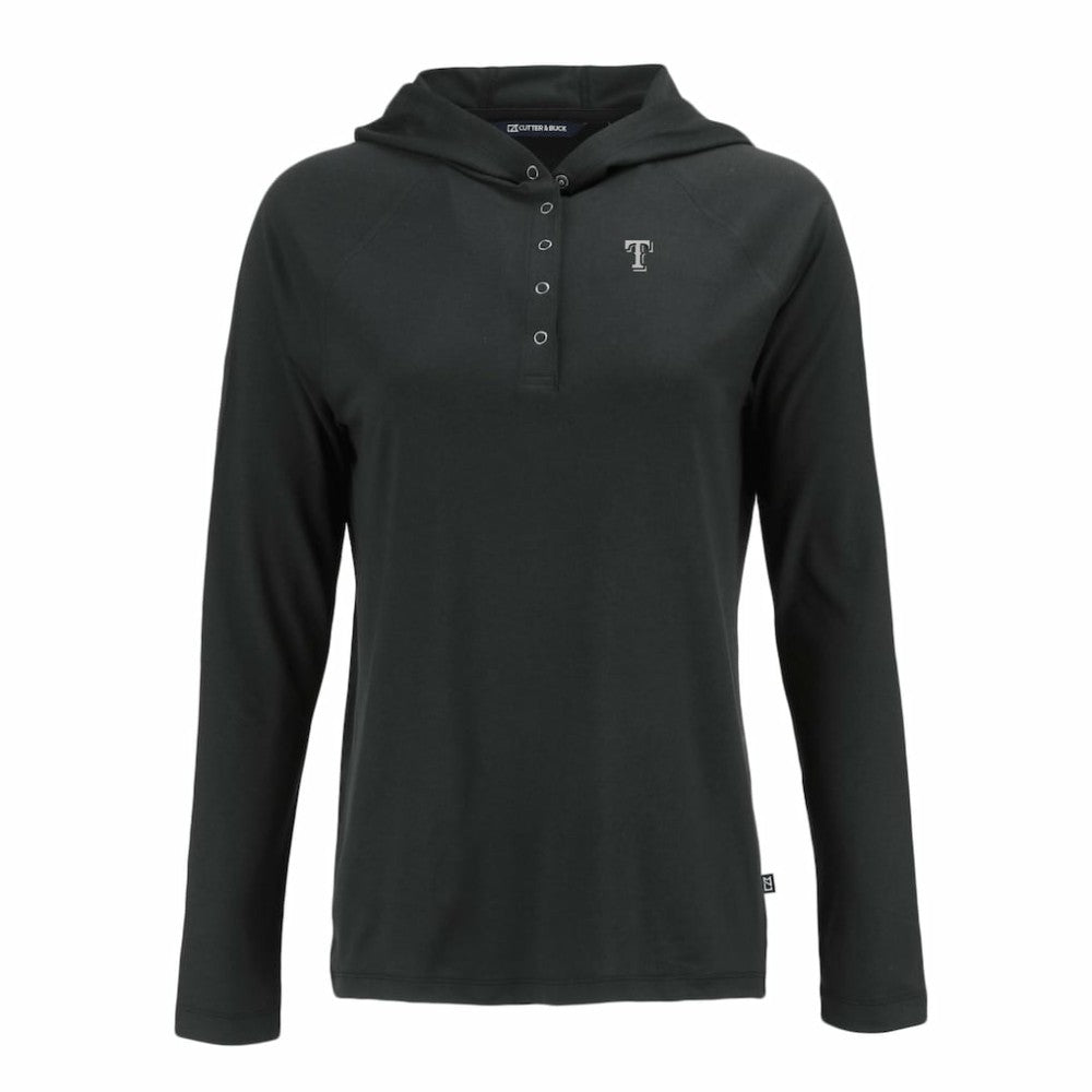 MLB Texas Rangers Cutter & Buck Women's Coastline Epic Comfort Eco Recycled Raglan Long Sleeve Hoodie T-Shirt