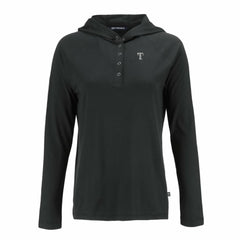 MLB Texas Rangers Cutter & Buck Women's Coastline Epic Comfort Eco Recycled Raglan Long Sleeve Hoodie T-Shirt