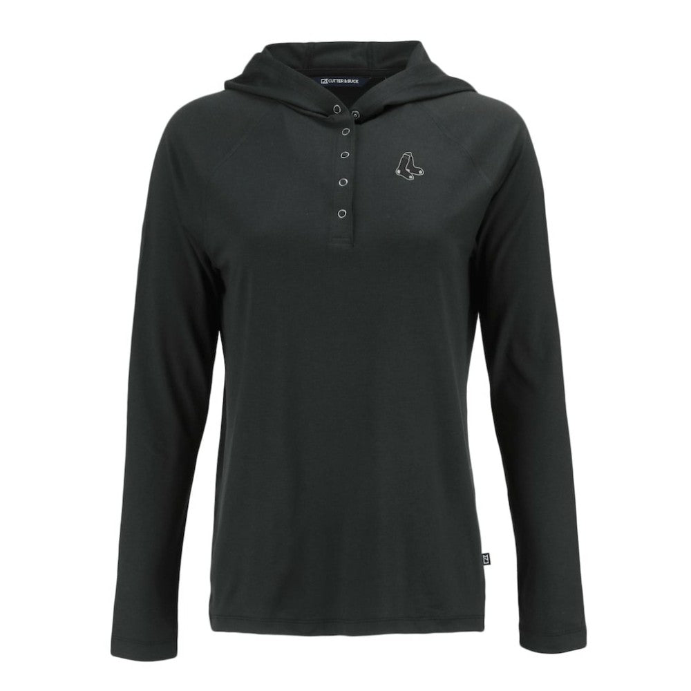 MLB Boston Red Sox Cutter & Buck Women's Coastline Epic Comfort Eco Recycled Raglan Long Sleeve Hoodie T-Shirt
