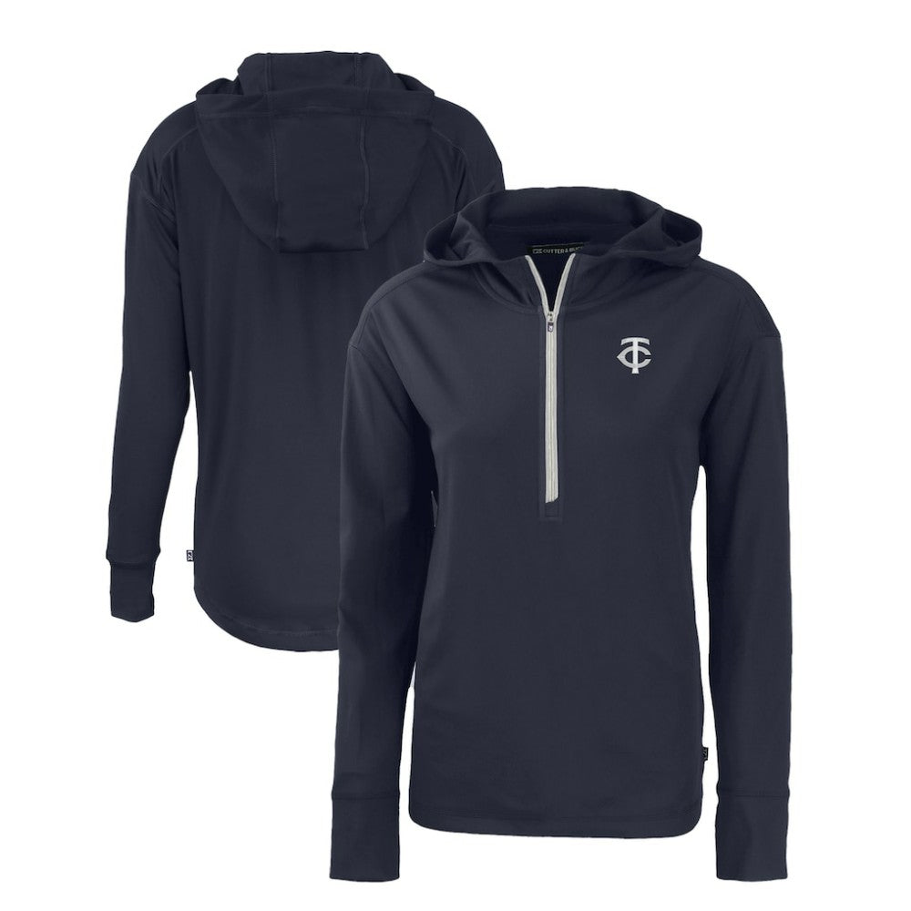 MLB Minnesota Twins Cutter & Buck Women's Daybreak Eco Recycled Half-Zip Hoodie