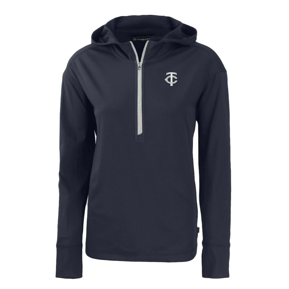MLB Minnesota Twins Cutter & Buck Women's Daybreak Eco Recycled Half-Zip Hoodie