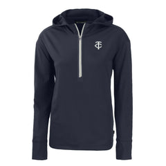 MLB Minnesota Twins Cutter & Buck Women's Daybreak Eco Recycled Half-Zip Hoodie
