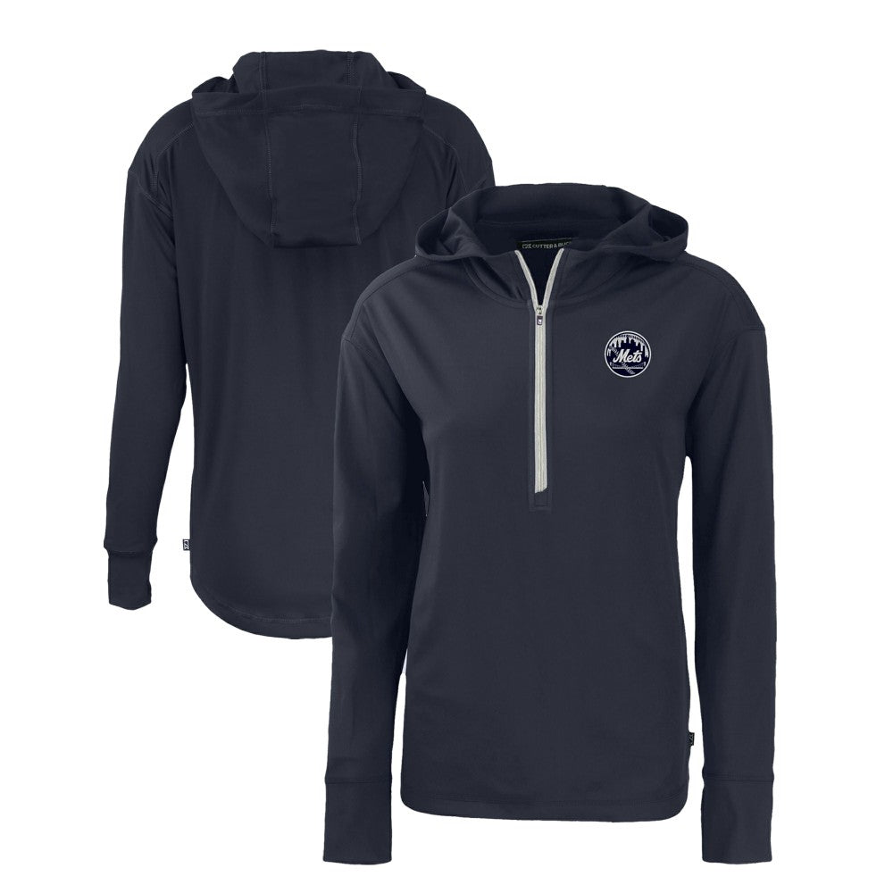 MLB New York Mets Cutter & Buck Women's Daybreak Eco Recycled Half-Zip Hoodie