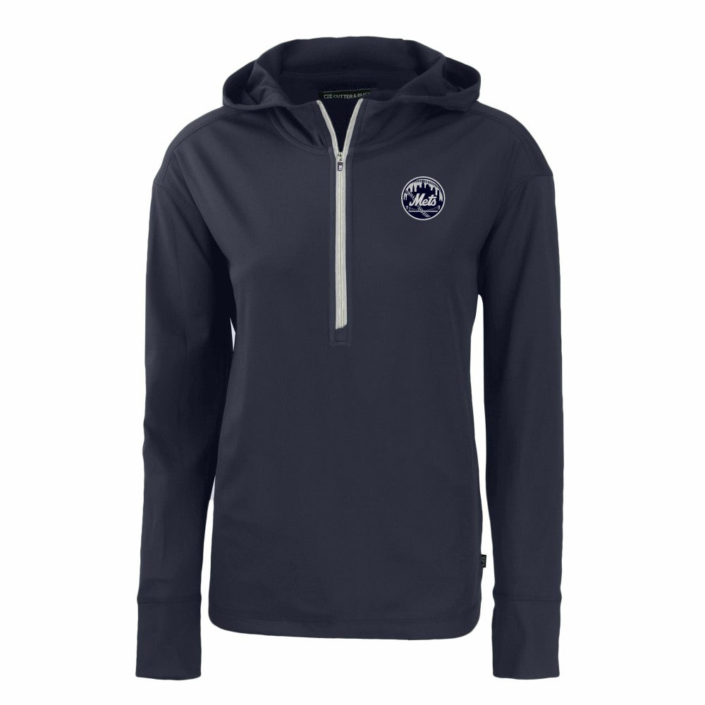 MLB New York Mets Cutter & Buck Women's Daybreak Eco Recycled Half-Zip Hoodie
