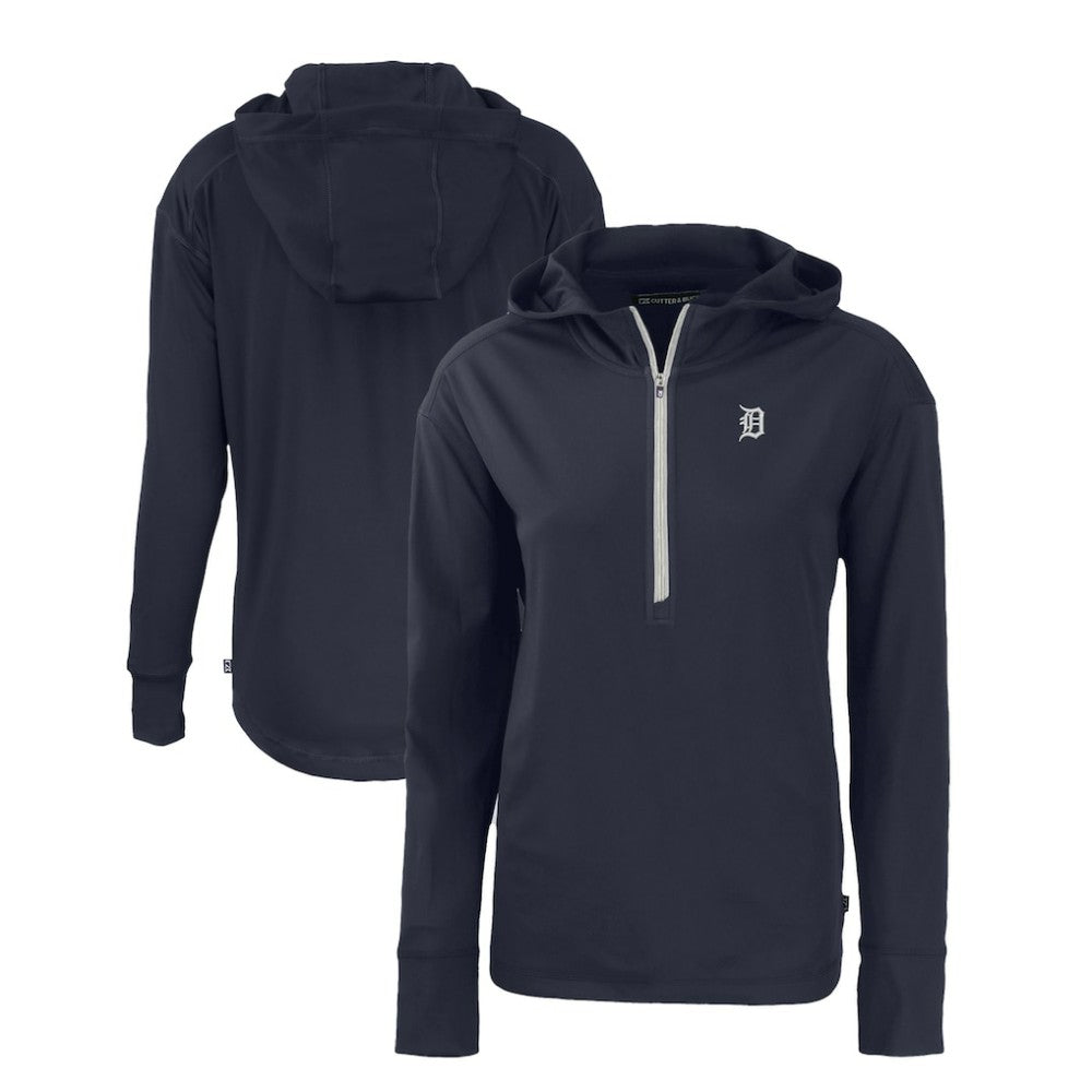 MLB Detroit Tigers Cutter & Buck Women's Daybreak Eco Recycled Half-Zip Hoodie