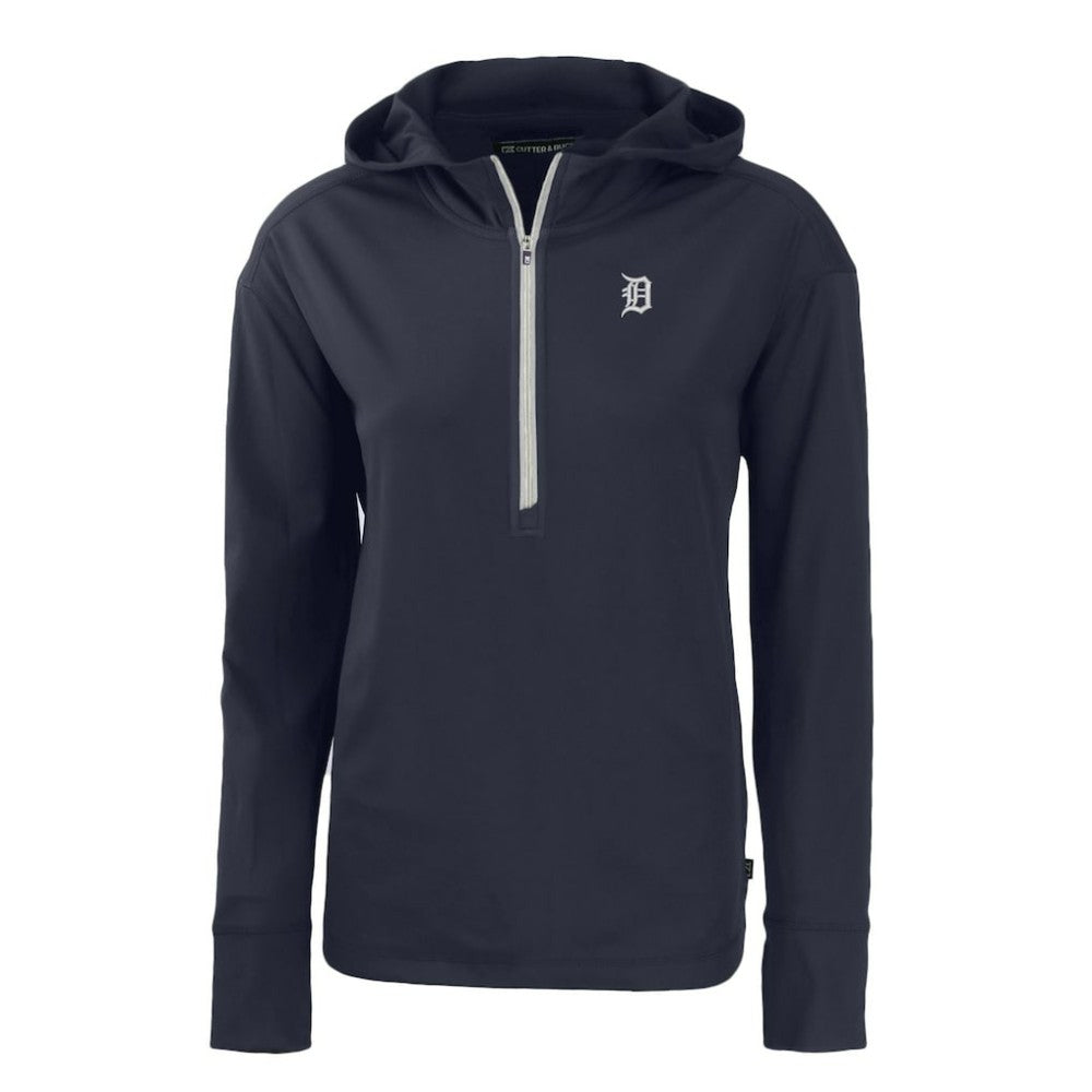 MLB Detroit Tigers Cutter & Buck Women's Daybreak Eco Recycled Half-Zip Hoodie