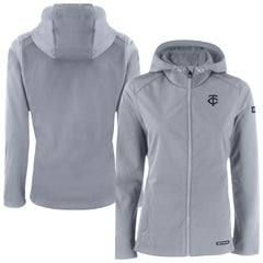 MLB Minnesota Twins Cutter & Buck Women's Evoke Eco Softshell Recycled Full-Zip Hoodie Jacket