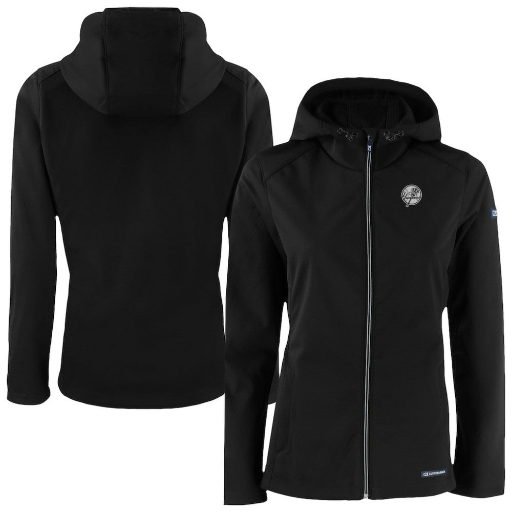 MLB New York Yankees Cutter & Buck Women's Evoke Eco Softshell Recycled Full-Zip Hoodie Jacket