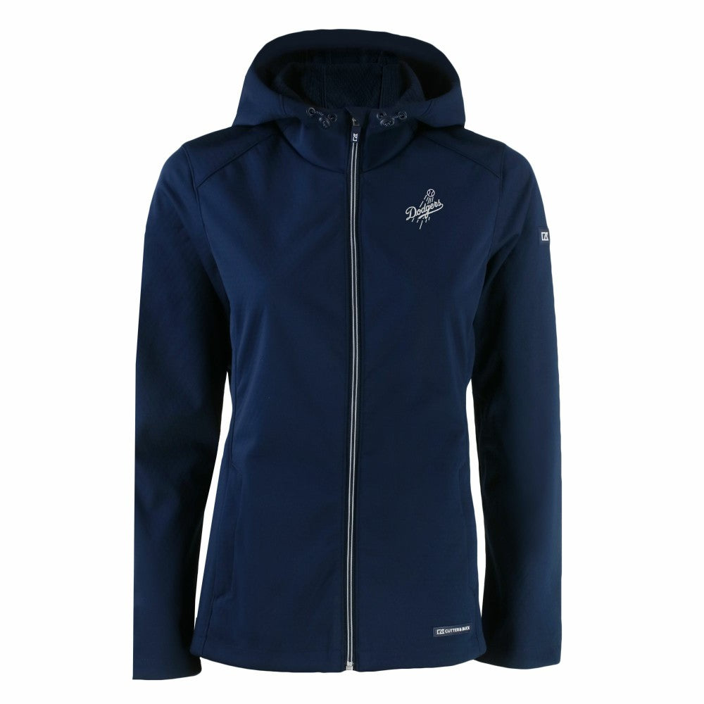 MLB Los Angeles Dodgers Cutter & Buck Women's Evoke Eco Softshell Recycled Full-Zip Hoodie Jacket
