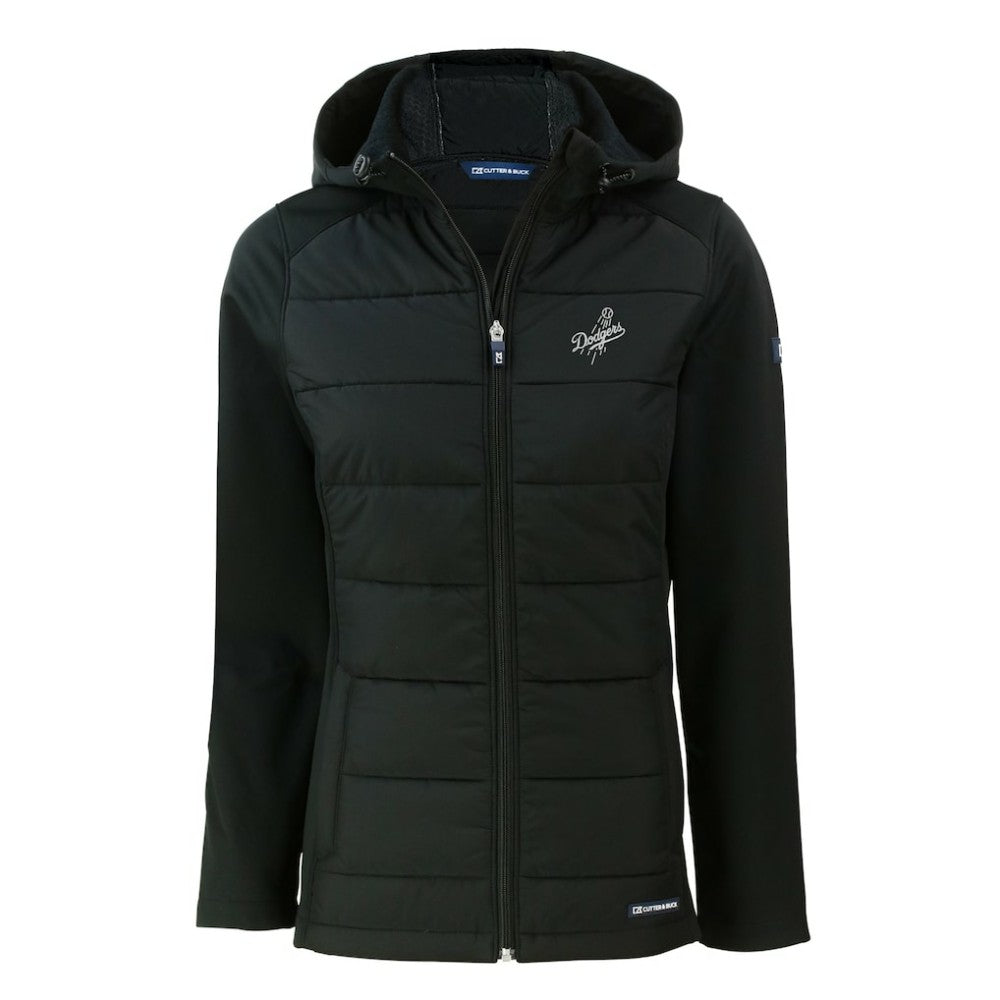 MLB Los Angeles Dodgers Cutter & Buck Women's Evoke Hybrid Eco Softshell Recycled Full-Zip Hooded Jacket