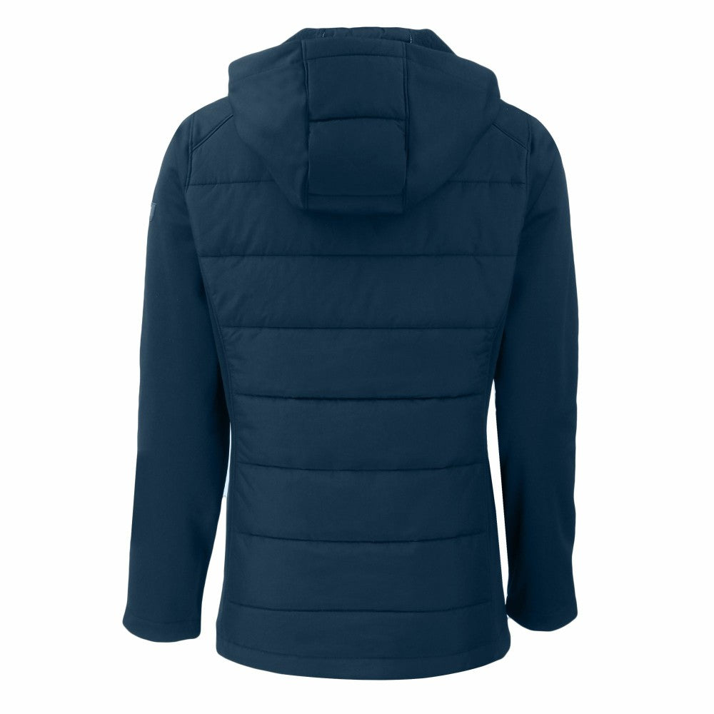 MLB New York Mets Cutter & Buck Women's Evoke Hybrid Eco Softshell Recycled Full-Zip Hooded Jacket