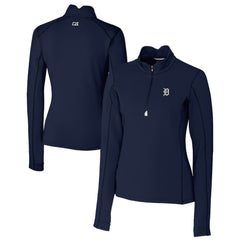 MLB Detroit Tigers Cutter & Buck Women's Traverse Stretch Quarter-Zip Pullover Top