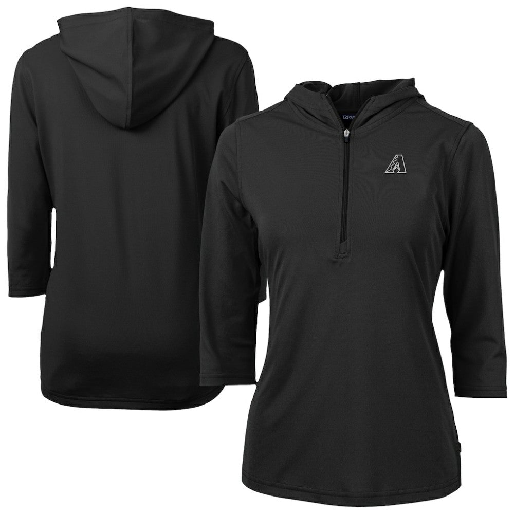 MLB Arizona Diamondbacks Cutter & Buck Women's Virtue Eco Pique Half-Zip 3/4 Sleeve Pullover Hoodie