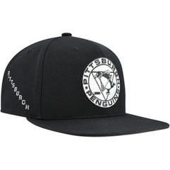 NHL Black Pittsburgh Penguins Mitchell & Ness Team Snapback Hat