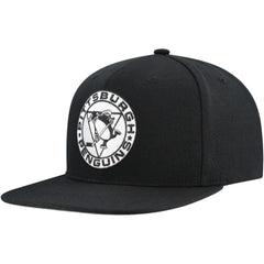 NHL Black Pittsburgh Penguins Mitchell & Ness Team Snapback Hat