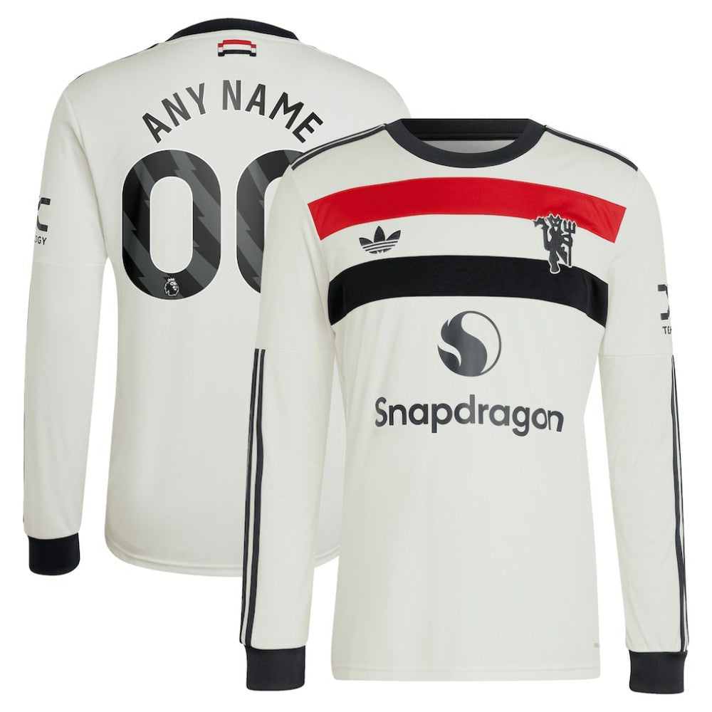 Manchester United Originals 2024/25 Third Custom Replica Long Sleeve Jersey - Adidas Cream