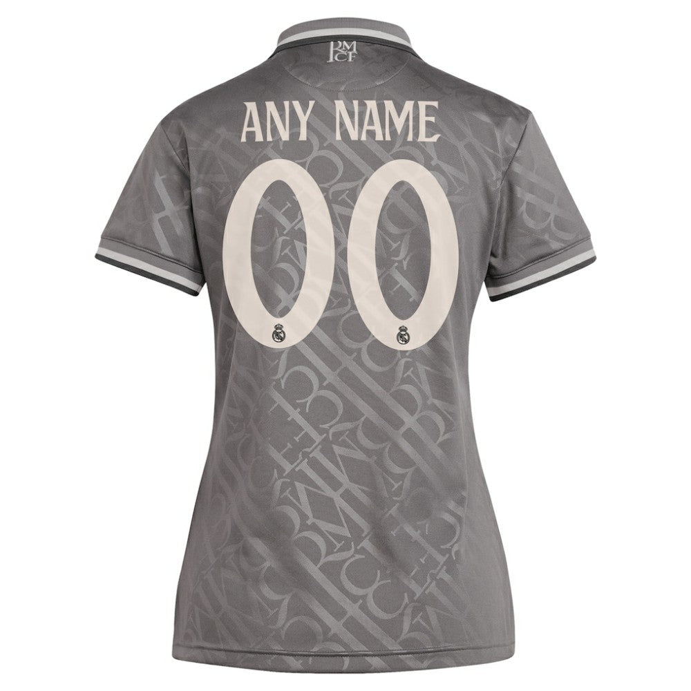 Real Madrid Originals Women's 2024/25 Third Replica Custom Jersey - Adidas Charcoal