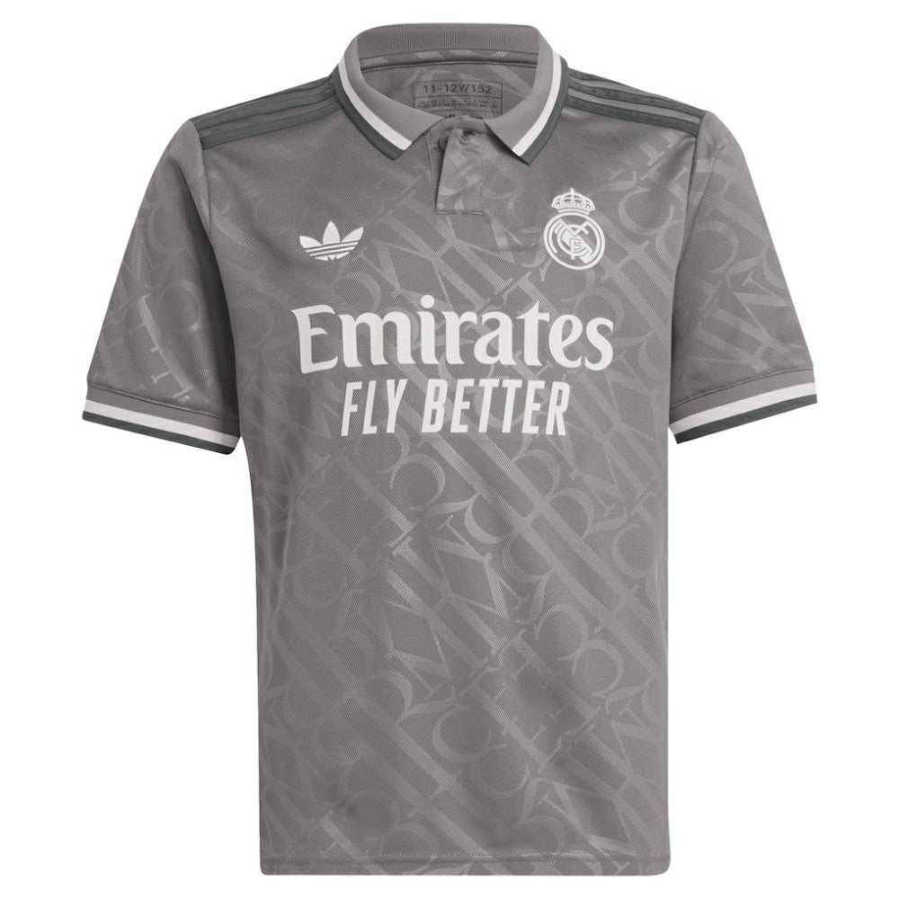 Real Madrid Originals Youth 2024/25 Third Replica Custom Jersey - Adidas Charcoal