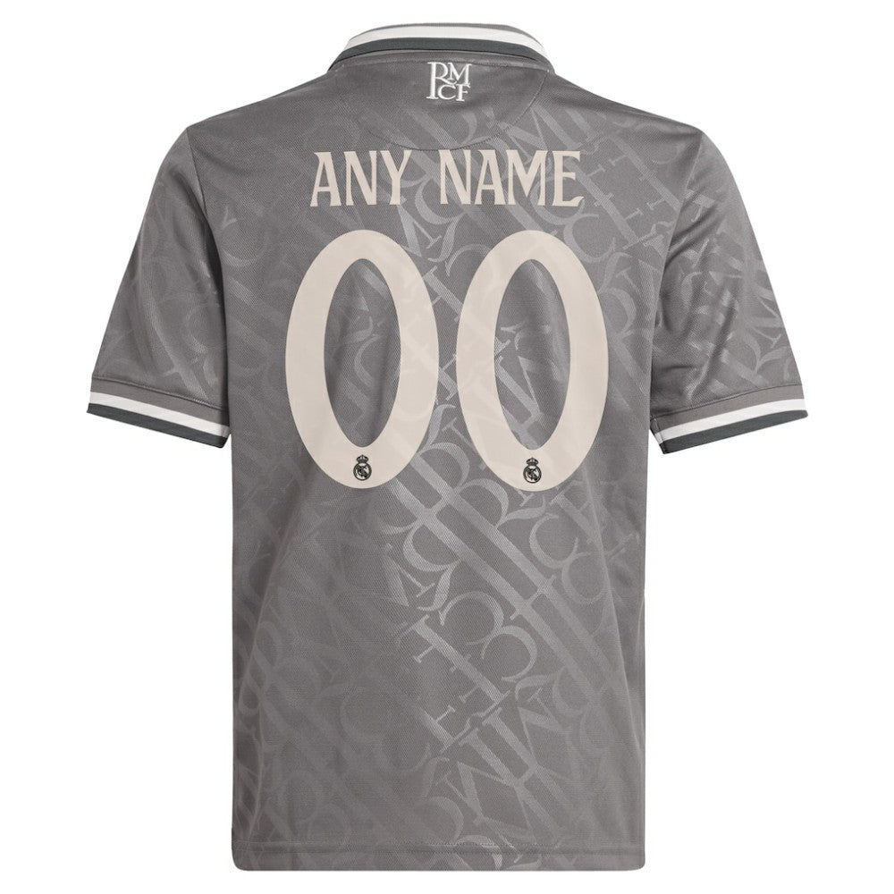 Real Madrid Originals Youth 2024/25 Third Replica Custom Jersey - Adidas Charcoal