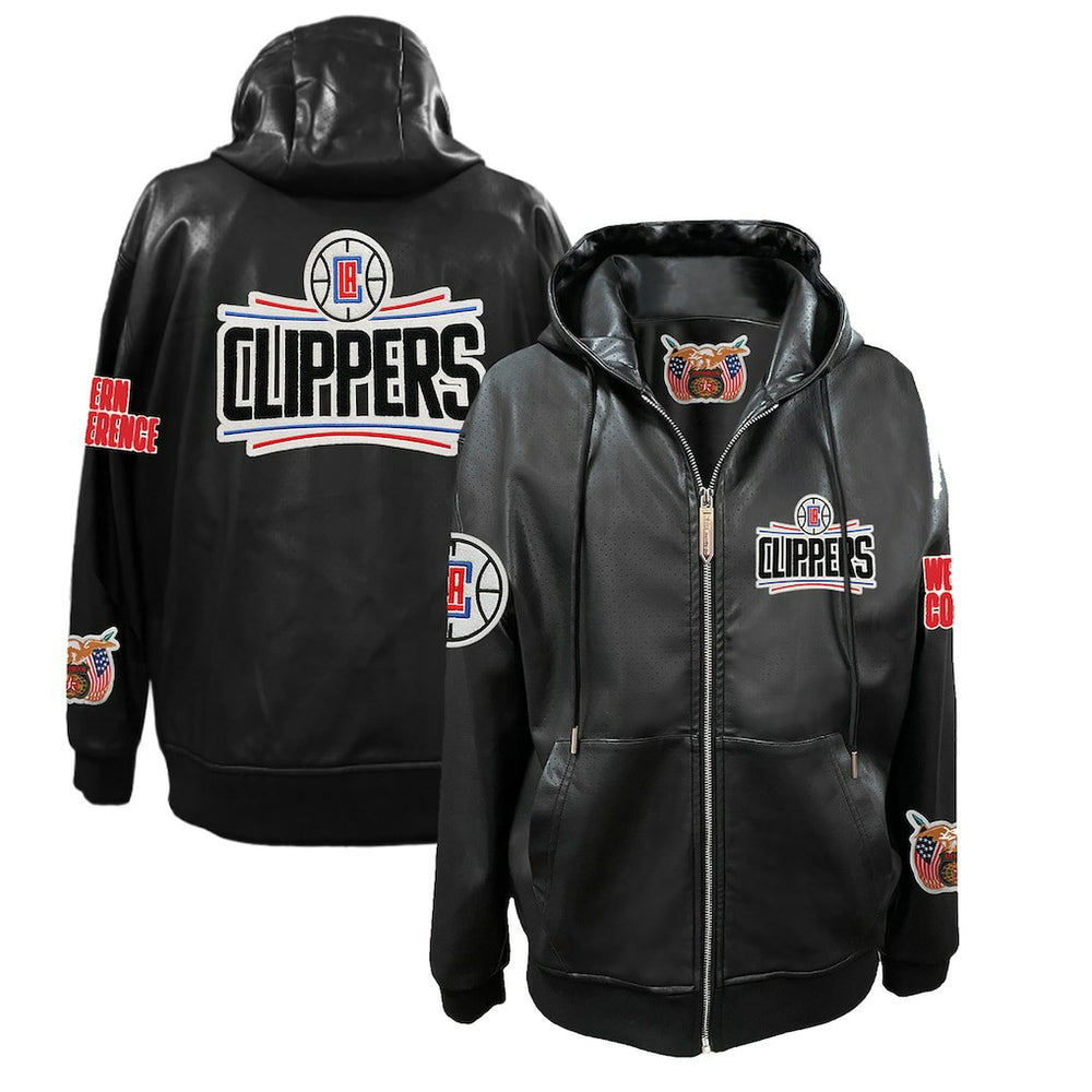 NBA LA Clippers Jeff Hamilton Vegan Leather Full-Zip Hoodie