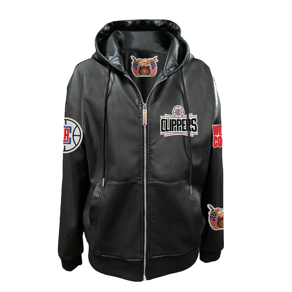 NBA LA Clippers Jeff Hamilton Vegan Leather Full-Zip Hoodie