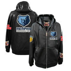 NBA Memphis Grizzlies Jeff Hamilton Vegan Leather Full-Zip Hoodie