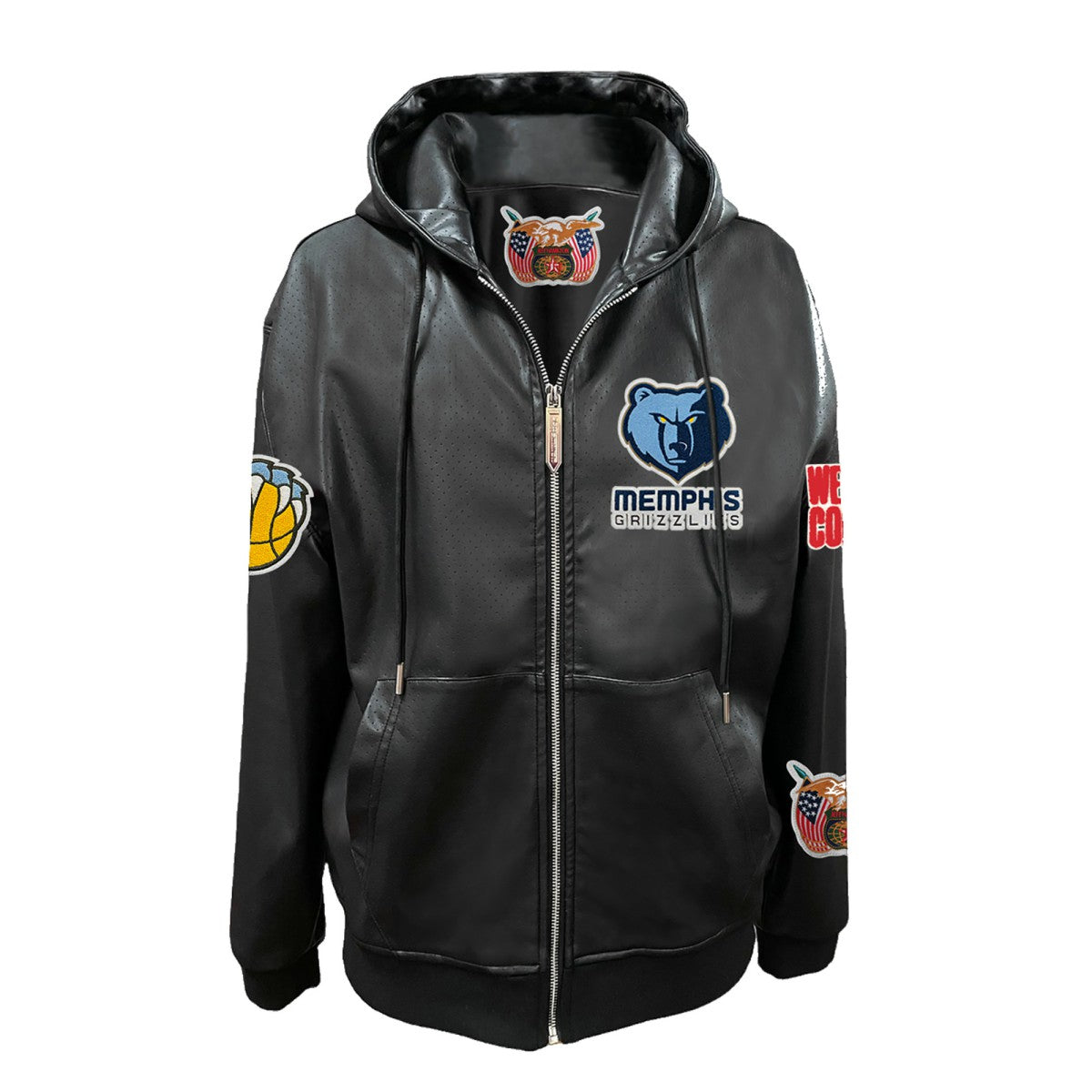 NBA Memphis Grizzlies Jeff Hamilton Vegan Leather Full-Zip Hoodie