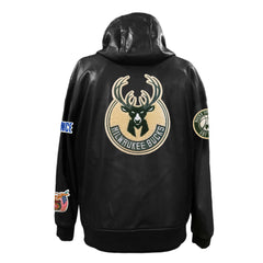NBA Milwaukee Bucks Jeff Hamilton Vegan Leather Full-Zip Hoodie