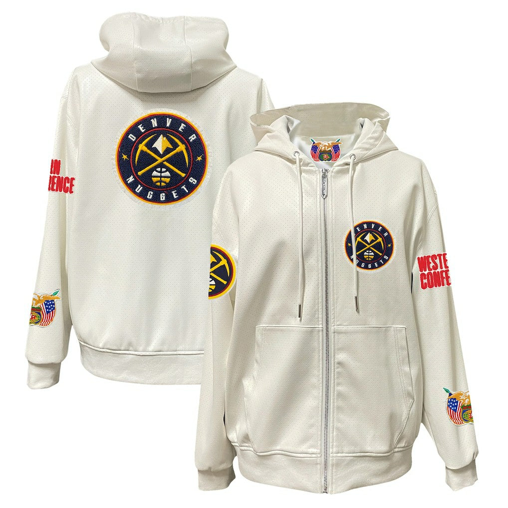 NBA Denver Nuggets Jeff Hamilton Vegan Leather Full-Zip Hoodie sale