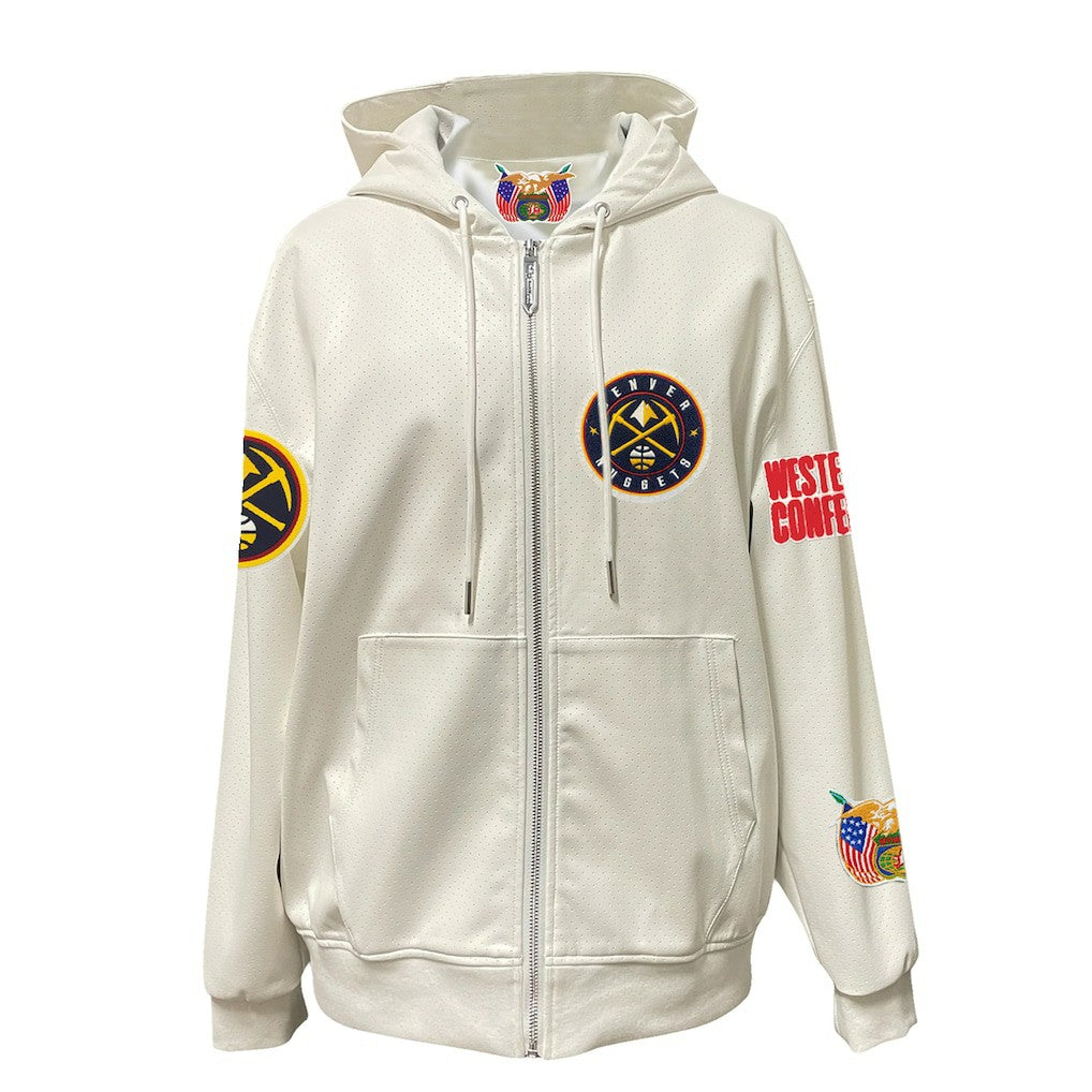 NBA Denver Nuggets Jeff Hamilton Vegan Leather Full-Zip Hoodie sale