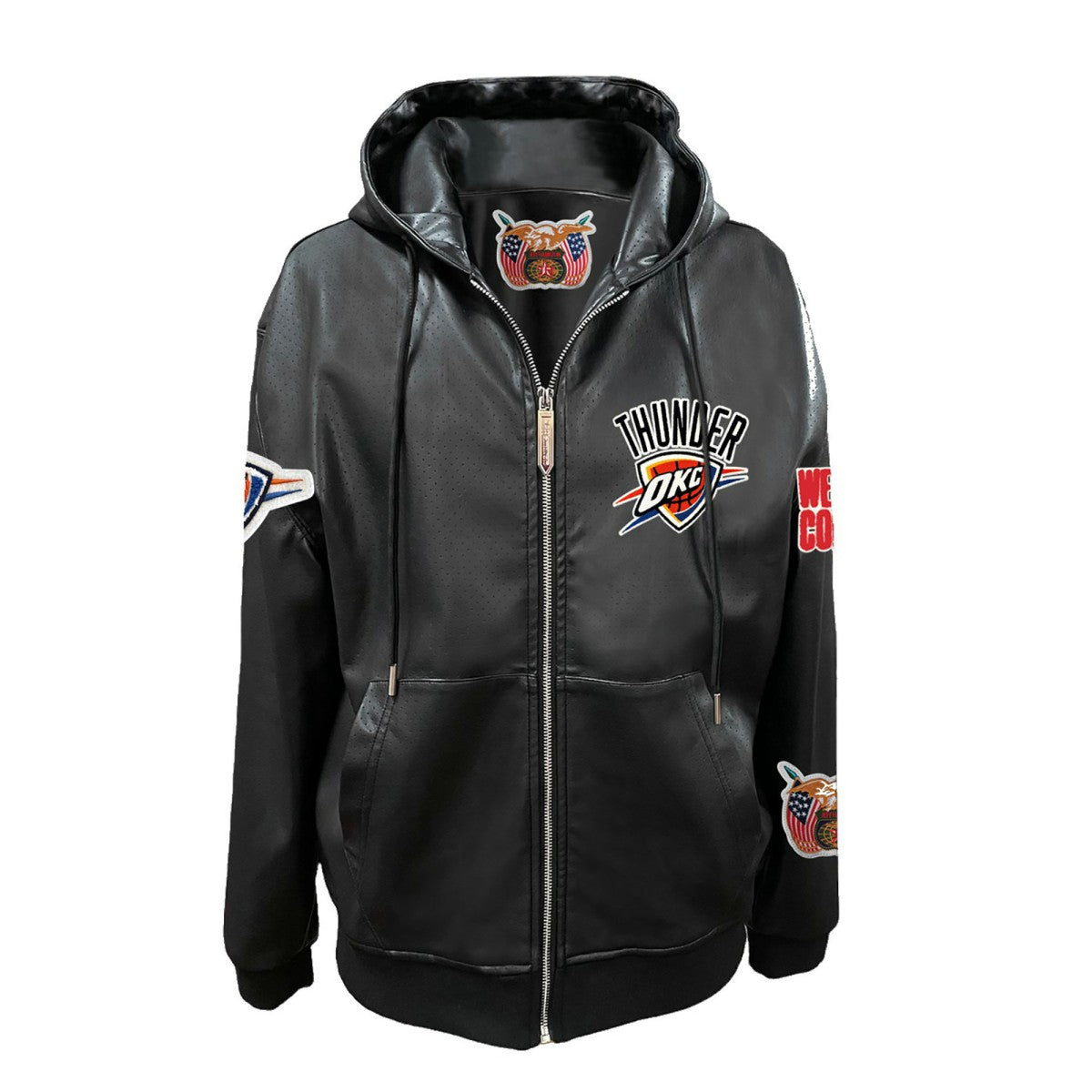 NBA Oklahoma City Thunder Jeff Hamilton Vegan Leather Full-Zip Hoodie