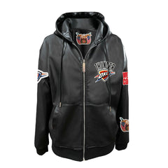 NBA Oklahoma City Thunder Jeff Hamilton Vegan Leather Full-Zip Hoodie