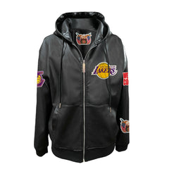 NBA Los Angeles Lakers Jeff Hamilton Vegan Leather Full-Zip Hoodie
