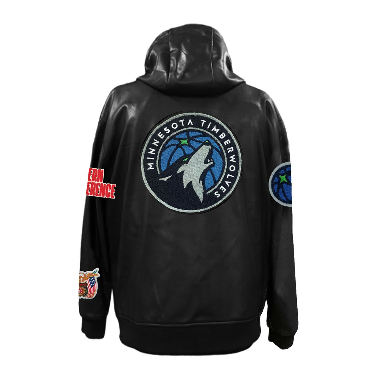 NBA Minnesota Timberwolves Jeff Hamilton Vegan Leather Full-Zip Hoodie